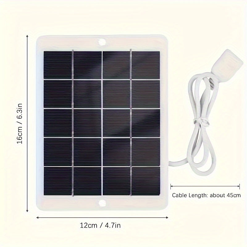 1Pcs 12W (3W/pc) 5V Outdoor Solar Panel USB Charger Is Suitable For Outdoor Travel And Camping, Mobile Power, Mobile Phone Charging Bank, Flashlight, Fas
