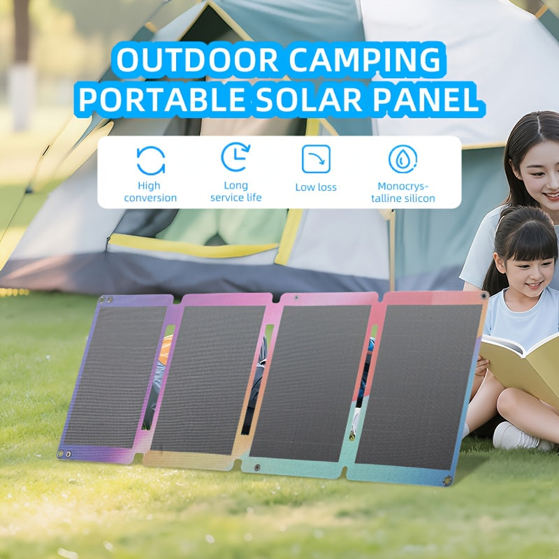 Outdoor Camping High-efficiency 33W Solar Panel, Home Mobile Phone Power Bank Solar Power Generation Mobile Power Supply, Portable Folding Solar Charging Panel, Solar Panels for Camping, Solar Car Charger, Solar Power Kit, Solar Panel with Battery, Solar