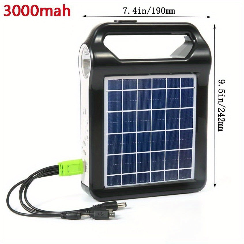2Pcs Portable 6V Rechargeable Solar Panel Power Storage Generator System USB Charger With Lamp Lighting Home Solar Energy System Kit Fast Phone Charger Outdoor lighting