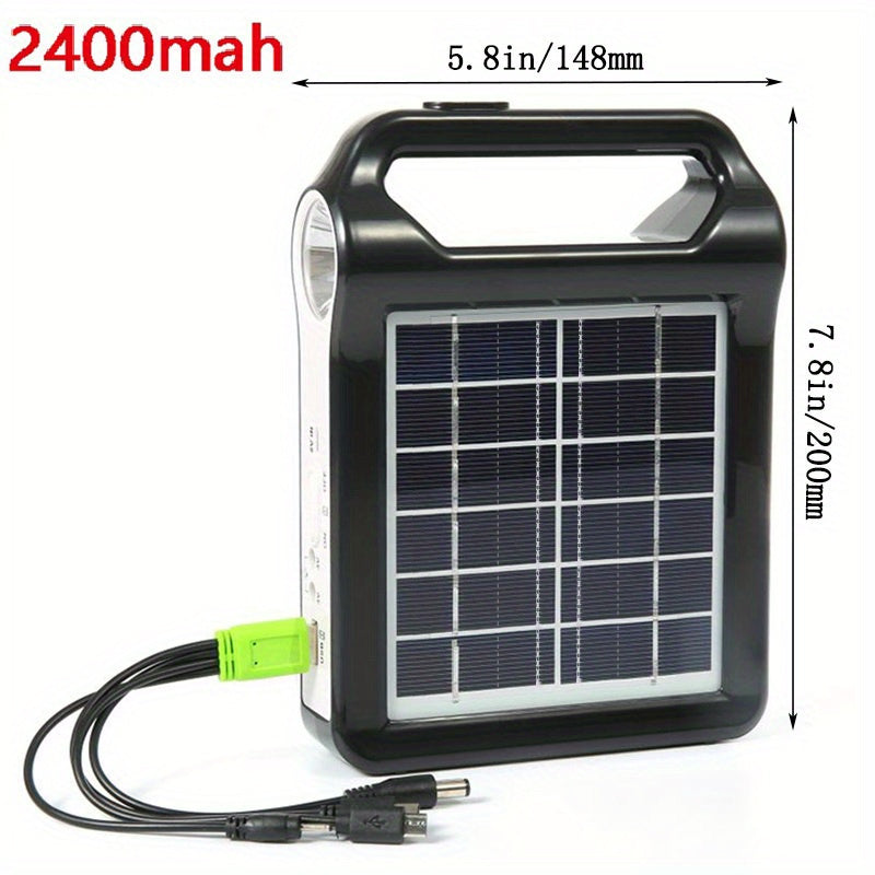 2Pcs Portable 6V Rechargeable Solar Panel Power Storage Generator System USB Charger With Lamp Lighting Home Solar Energy System Kit Fast Phone Charger Outdoor lighting