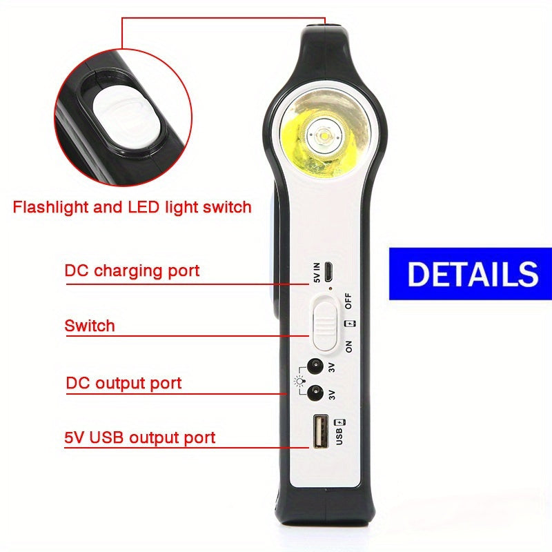 2Pcs Portable 6V Rechargeable Solar Panel Power Storage Generator System USB Charger With Lamp Lighting Home Solar Energy System Kit Fast Phone Charger Outdoor lighting