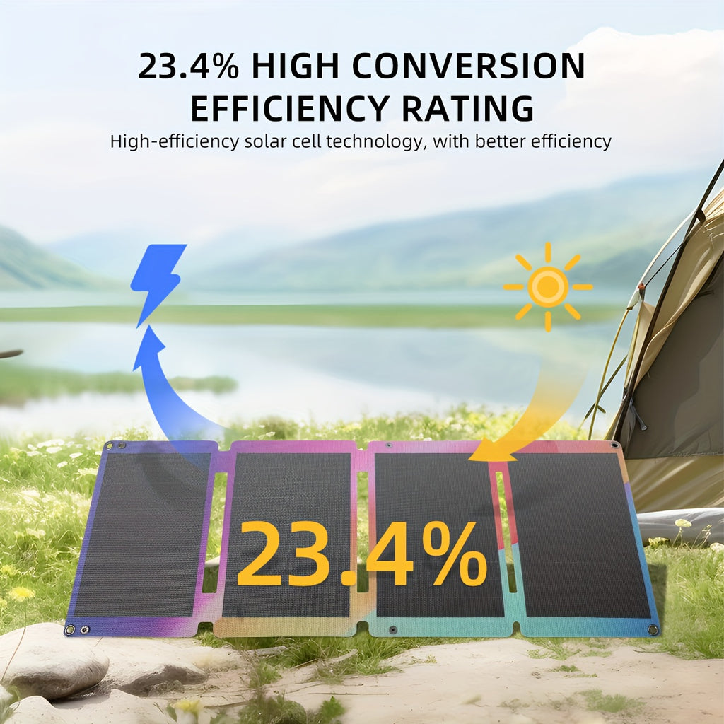 Outdoor Camping High-efficiency 33W Solar Panel, Home Mobile Phone Power Bank Solar Power Generation Mobile Power Supply, Portable Folding Solar Charging Panel, Solar Panels for Camping, Solar Car Charger, Solar Power Kit, Solar Panel with Battery, Solar
