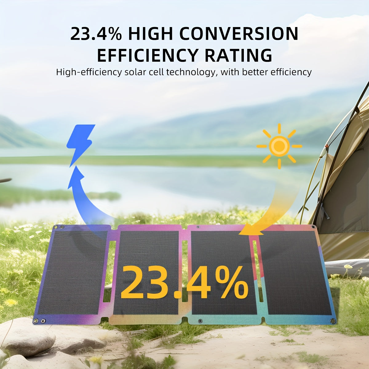 Outdoor Camping High-efficiency 33W Solar Panel, Home Mobile Phone Power Bank Solar Power Generation Mobile Power Supply, Portable Folding Solar Charging Panel, Solar Panels for Camping, Solar Car Charger, Solar Power Kit, Solar Panel with Battery, Solar