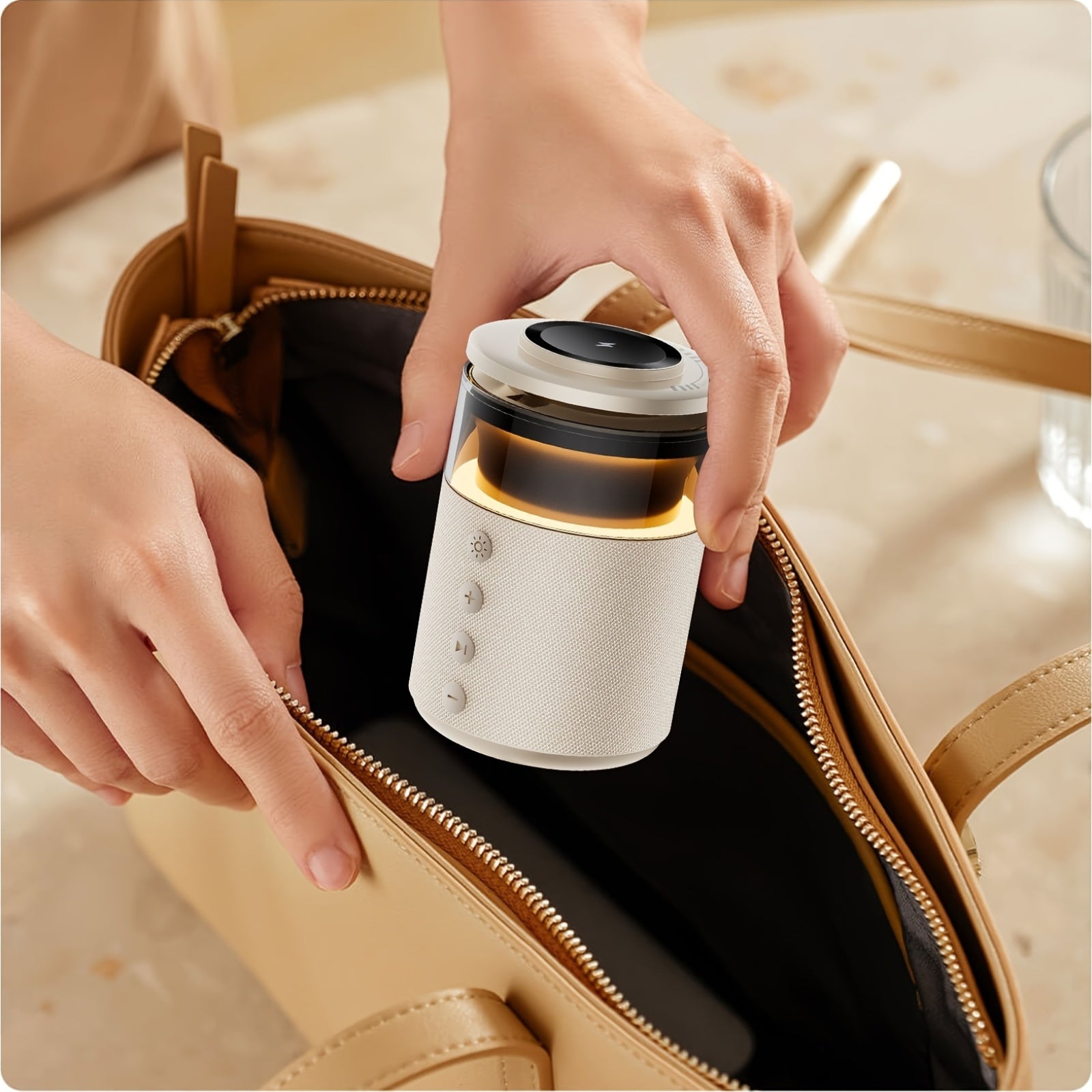 Mini LED Light Multifunctional Fast Wireless Charger, Phone Stand, Portable Speaker Hi-FI Sound Quality, LED Night Light, Cell Phone Wireless Charging Station, for iPhone 16 15 14 13 12 All Series, for Airpods 4/ 3/ 2/ Pro/ Pro 2/ Pro 3, Earbuds, Apple