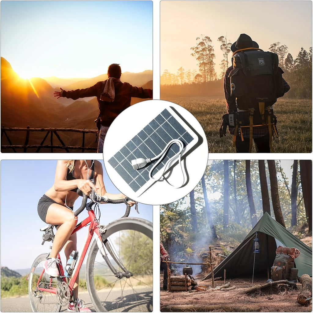 1pc Portable Solar Charger, Lightweight And Convenient, Can Charge Mobile Phones, Flashlights, Mobile Power Supplies, Sports Cameras, Small Fans And Other Devices, Local Warehouse Christmas Halloween Gifts