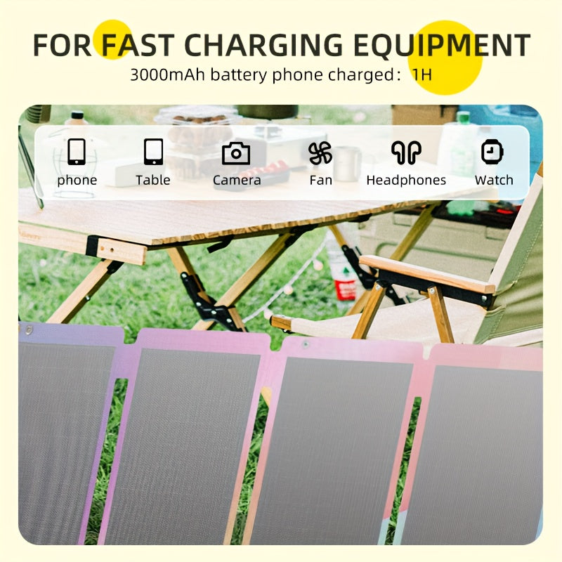 Outdoor Camping High-efficiency 33W Solar Panel, Home Mobile Phone Power Bank Solar Power Generation Mobile Power Supply, Portable Folding Solar Charging Panel, Solar Panels for Camping, Solar Car Charger, Solar Power Kit, Solar Panel with Battery, Solar
