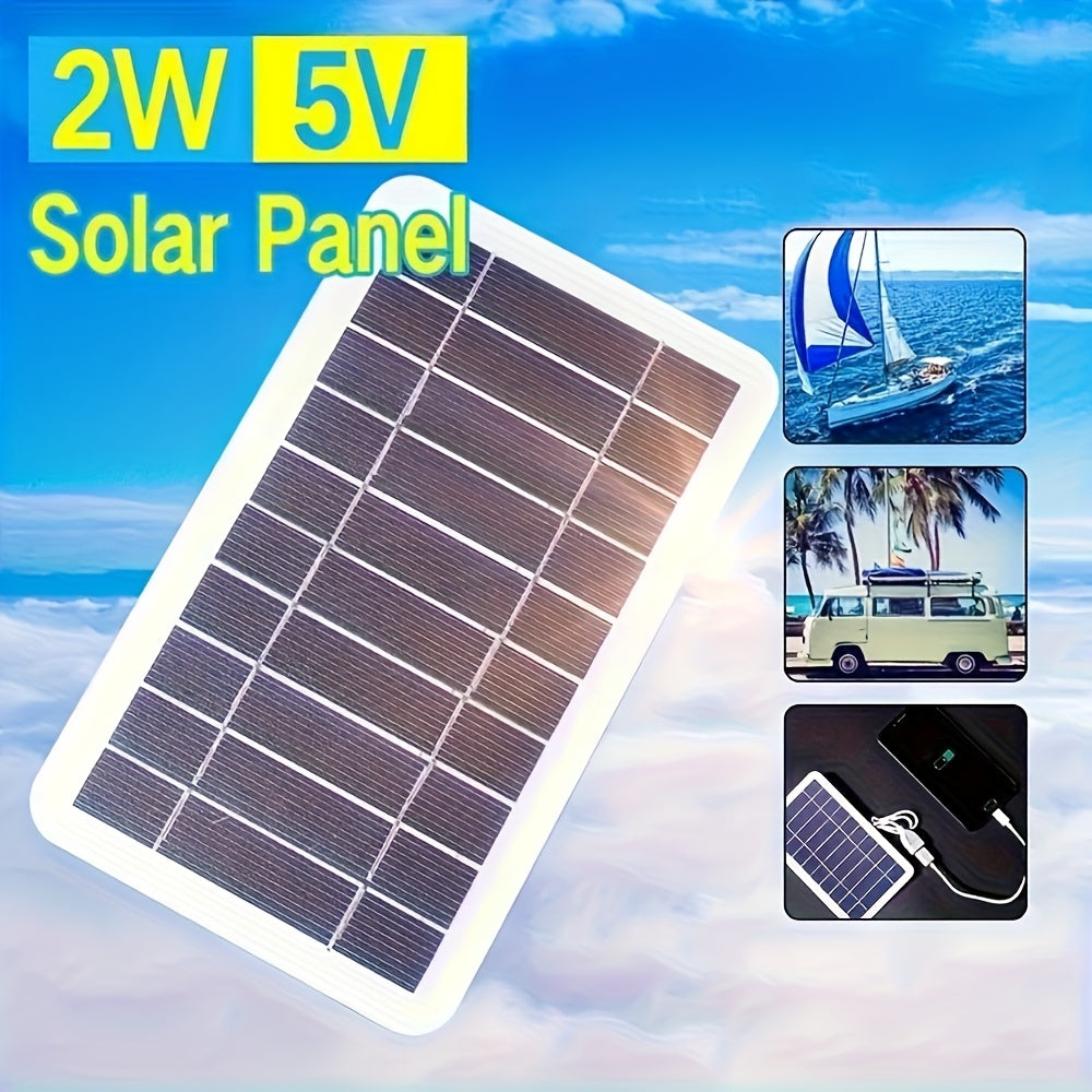 1/2pcs 5V 2W Output USB Solar Charger With Solar Panels, Suitable For IPhone, Samsung, Android And Type-C Phones. Ideal For Outdoor Travel, Camping, Power Banks And Mobile Phone Solar Power Charging. Great As A Festival Gift.
