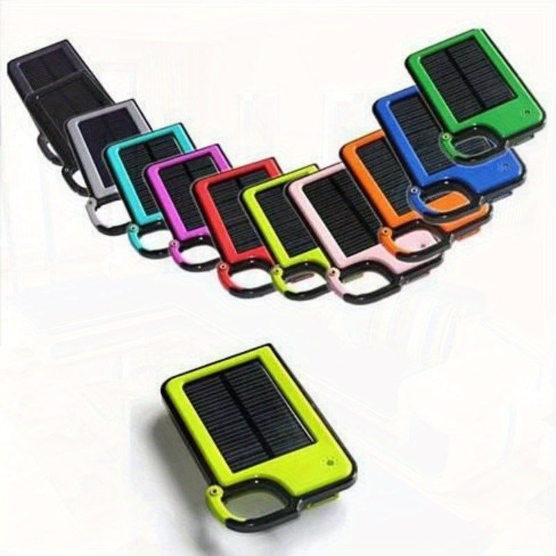 Clip-On Solar Charger for Smartphones - Portable USB-Powered Charger with 5 Color Options (Black, Green, Blue, Orange, Red) - Compact Design for Outdoor Activities, Travel & Camping, Solar Phone Charger, Travel Charging Solution, Vibrant Clipon Design,