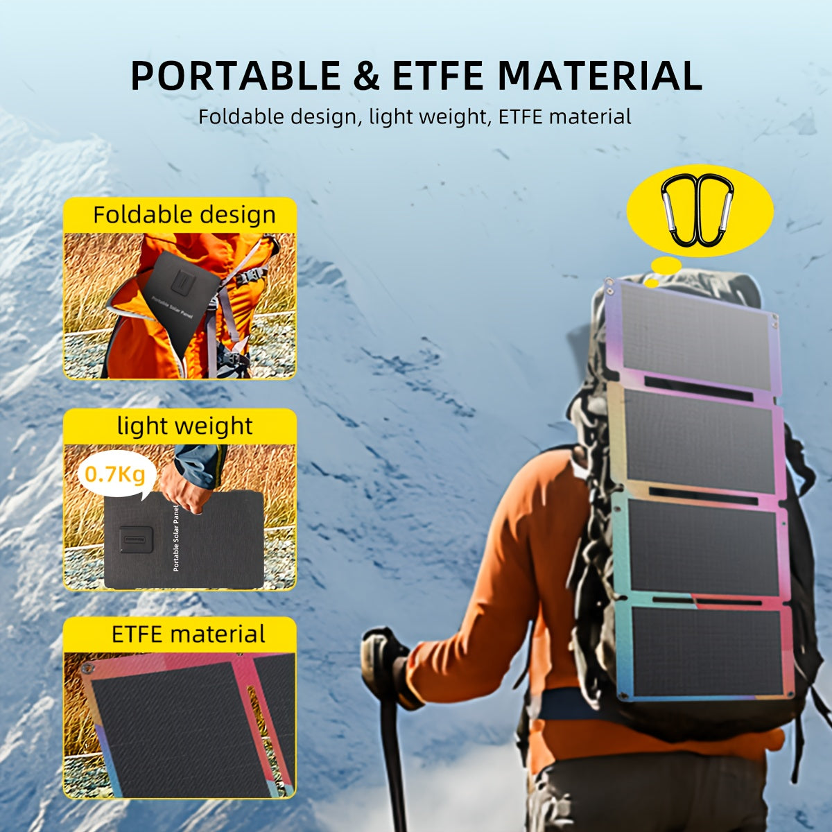 33W Outdoor Solar Power Generation Panel Photovoltaic Panel, Equipped with USB-AQC3.0 And USB-CPD18W Interfaces, Is Used for Power Supply Of Mobile Phone Power Banks And Can Be Folded for Camping, Hiking And Fishing Solar Power Generation, Solar Panel