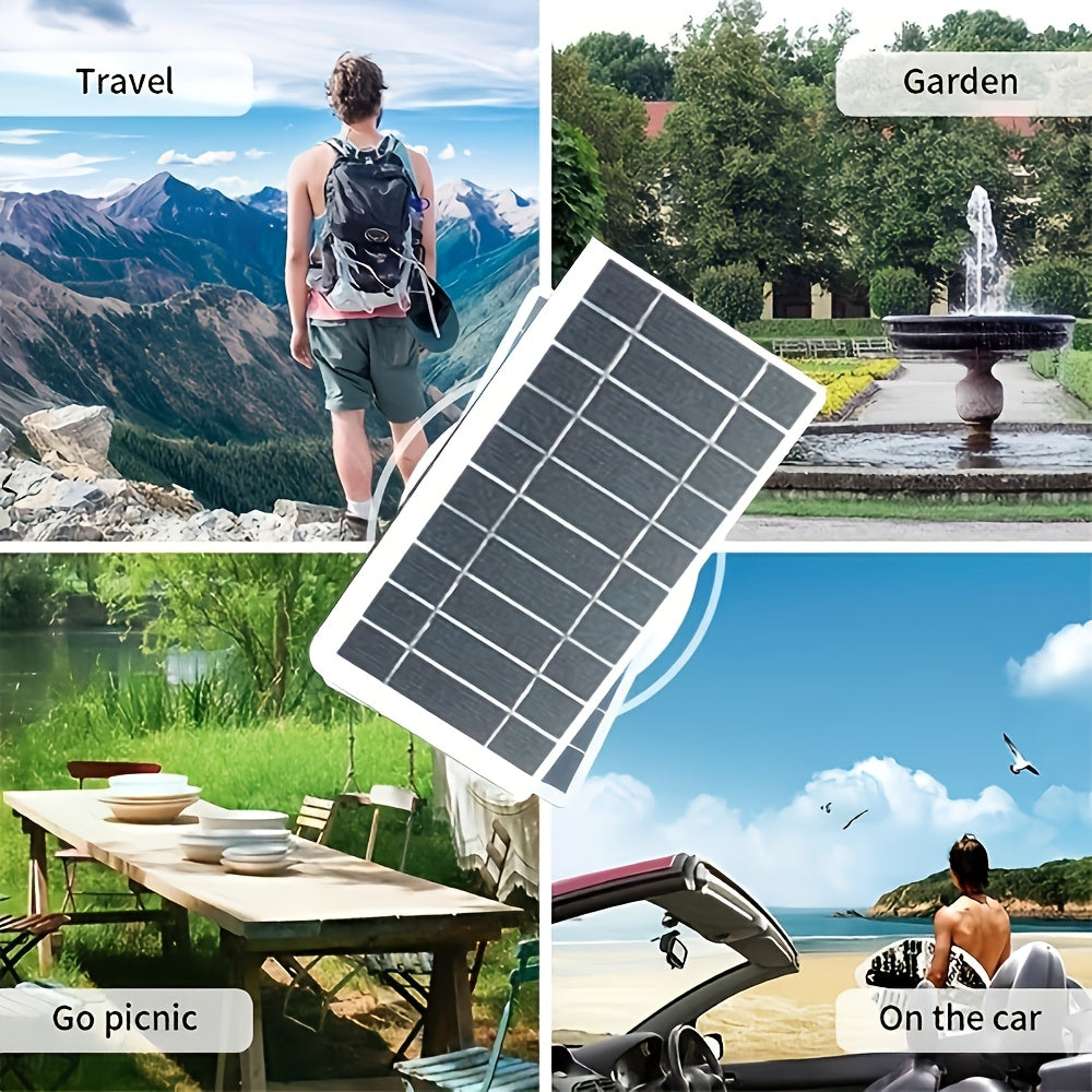1/2pcs 5V 2W Output USB Solar Charger With Solar Panels, Suitable For IPhone, Samsung, Android And Type-C Phones. Ideal For Outdoor Travel, Camping, Power Banks And Mobile Phone Solar Power Charging. Great As A Festival Gift.