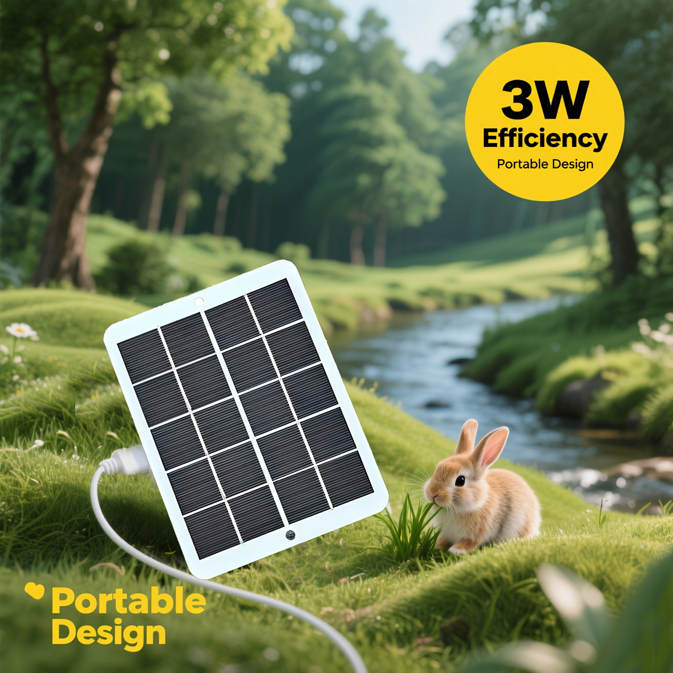 1pc Portable Solar Charger, Lightweight And Convenient, Can Charge Mobile Phones, Flashlights, Mobile Power Supplies, Sports Cameras, Small Fans And Other Devices, Local Warehouse Christmas Halloween Gifts