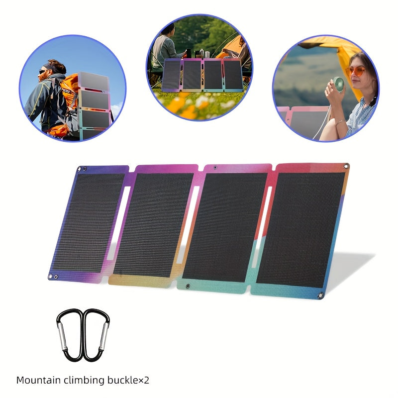 Outdoor Camping High-efficiency 33W Solar Panel, Home Mobile Phone Power Bank Solar Power Generation Mobile Power Supply, Portable Folding Solar Charging Panel, Solar Panels for Camping, Solar Car Charger, Solar Power Kit, Solar Panel with Battery, Solar