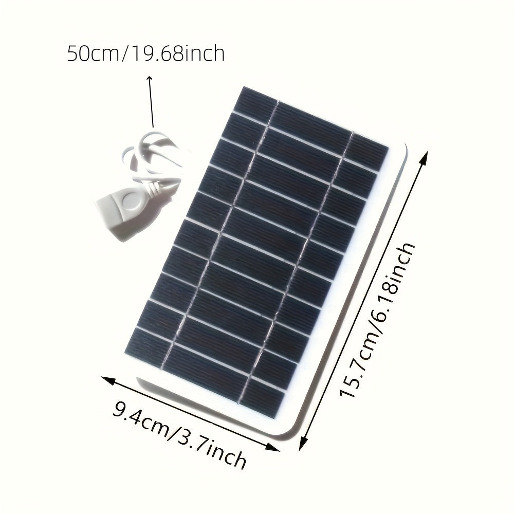 1/2pcs 5V 2W Output USB Solar Charger With Solar Panels, Suitable For IPhone, Samsung, Android And Type-C Phones. Ideal For Outdoor Travel, Camping, Power Banks And Mobile Phone Solar Power Charging. Great As A Festival Gift.