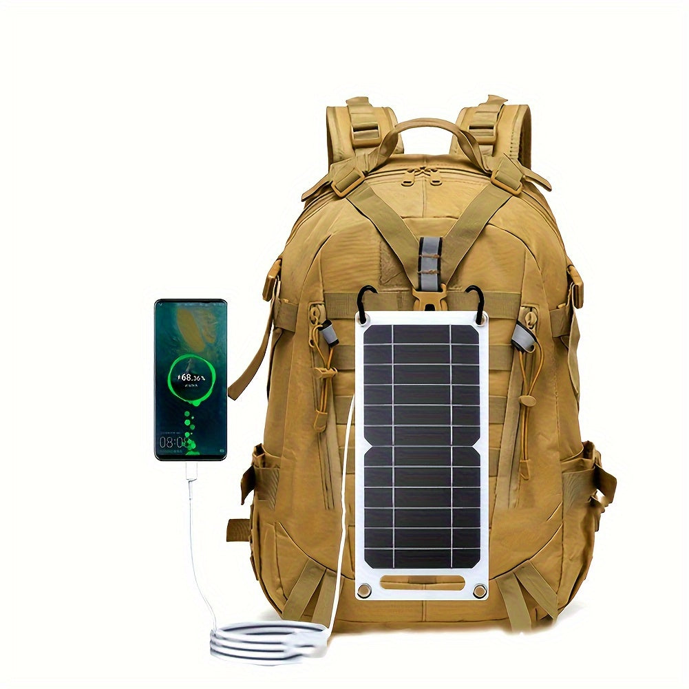 1pc Solar Panel with USB - Portable Solar Charger, USB-Powered Device Charging, Compatible with Smartphones, Tablets, RV, Camping, Emergency Backup Power - Lightweight & Compact for Outdoor, Home, Off-Grid Use, Rv Charging Station, Sturdy Construction