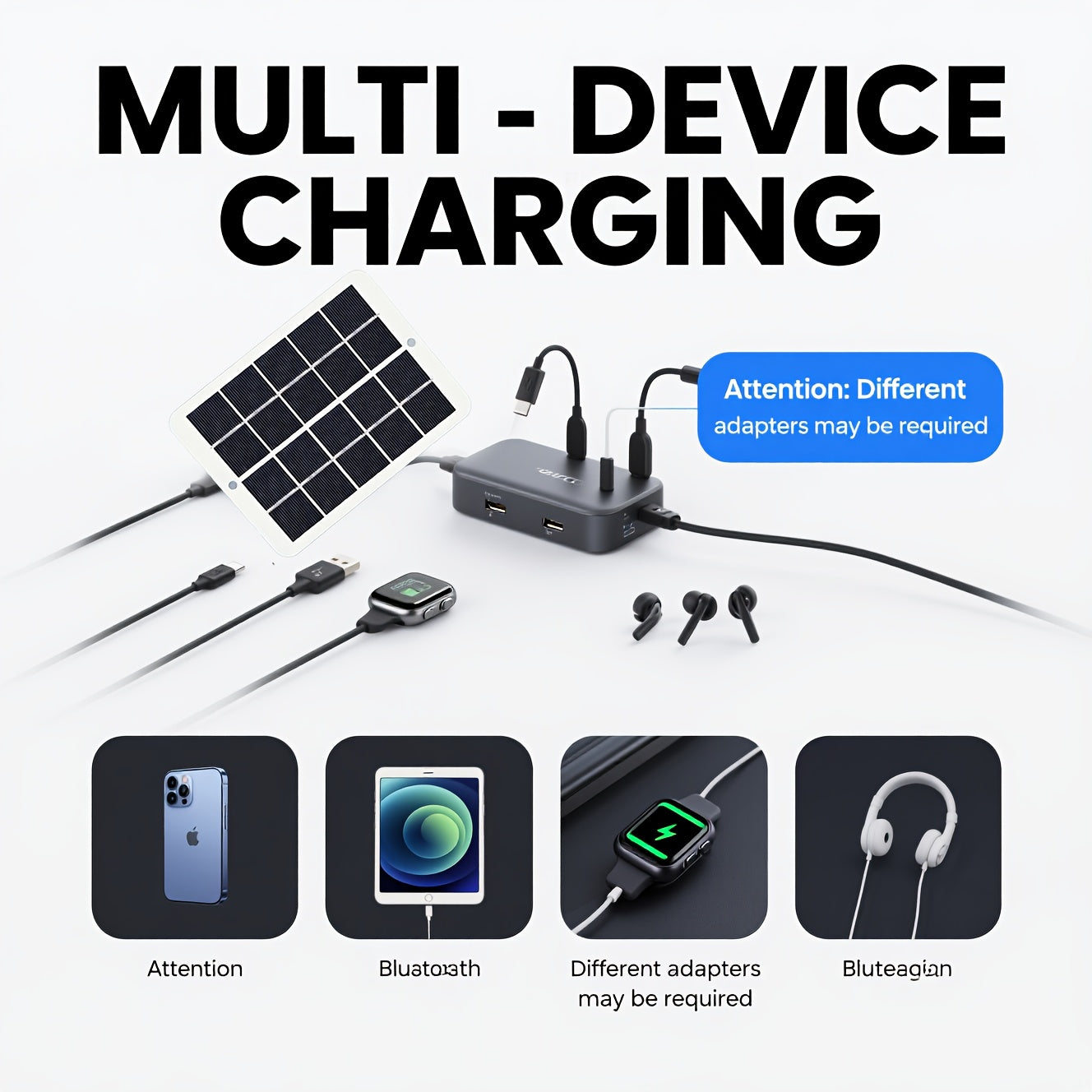 1pc Portable Solar Charger, Lightweight And Convenient, Can Charge Mobile Phones, Flashlights, Mobile Power Supplies, Sports Cameras, Small Fans And Other Devices, Local Warehouse Christmas Halloween Gifts