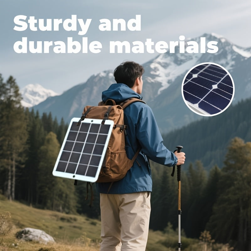 1pc Portable Solar Charger, Lightweight And Convenient, Can Charge Mobile Phones, Flashlights, Mobile Power Supplies, Sports Cameras, Small Fans And Other Devices, Local Warehouse Christmas Halloween Gifts