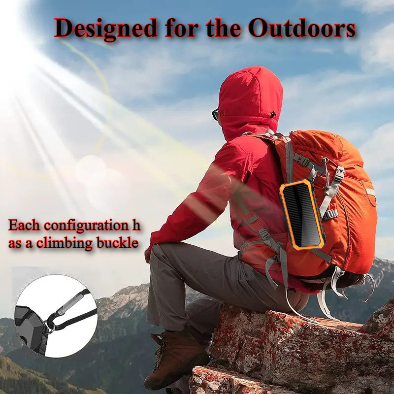 Solar Charger - 10, 000/20000mAh 5V-2A 10W Solar Charger Power Bank - Portable Solar Phone Panel Charger, Dual USB Port Battery Pack Charger, Suitable for All Mobile Phones And Electronic Devices - Long-lasting, Suitable for Travel And Camping, LED