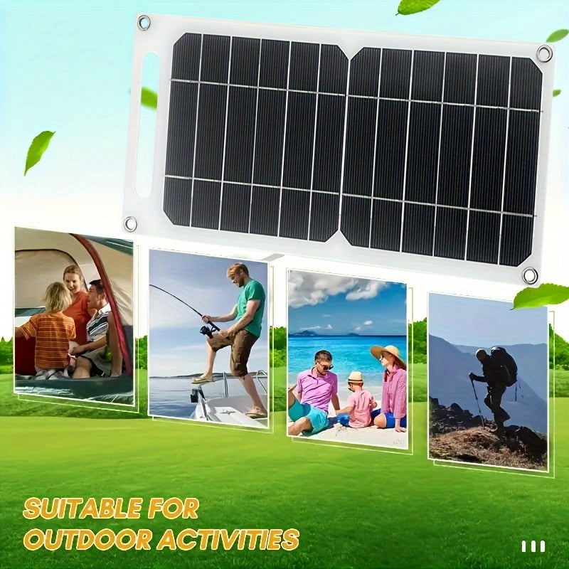 1pc Solar Panel with USB - Portable Solar Charger, USB-Powered Device Charging, Compatible with Smartphones, Tablets, RV, Camping, Emergency Backup Power - Lightweight & Compact for Outdoor, Home, Off-Grid Use, Rv Charging Station, Sturdy Construction
