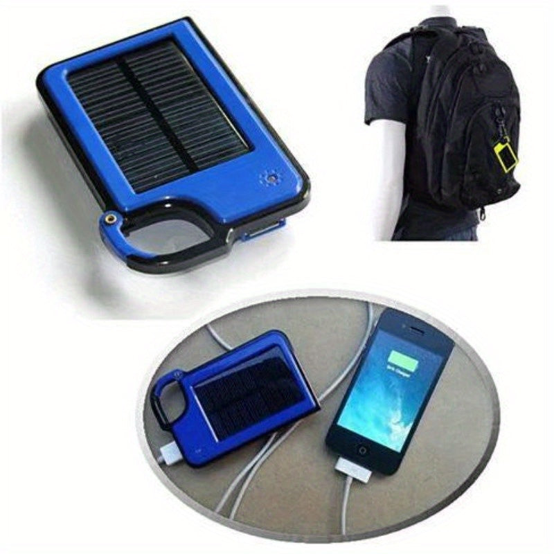 Clip-On Solar Charger for Smartphones - Portable USB-Powered Charger with 5 Color Options (Black, Green, Blue, Orange, Red) - Compact Design for Outdoor Activities, Travel & Camping, Solar Phone Charger, Travel Charging Solution, Vibrant Clipon Design,
