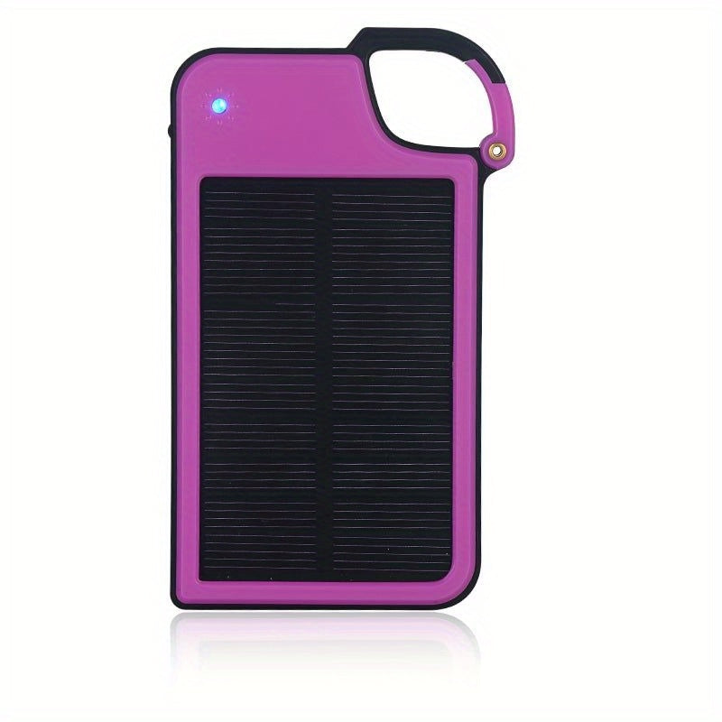 Clip-On Solar Charger for Smartphones - Portable USB-Powered Charger with 5 Color Options (Black, Green, Blue, Orange, Red) - Compact Design for Outdoor Activities, Travel & Camping, Solar Phone Charger, Travel Charging Solution, Vibrant Clipon Design,