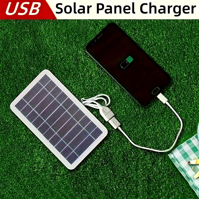 Portable USB Solar Panel Charger with LED Indicator – Compact Multi-Function Outdoor Power Supply for Travel, Camping & Emergencies – Ideal for Devices, Flashlights, Fans & More | High-Quality Solar Charger, Emergency Charger | Compact Design | Durable