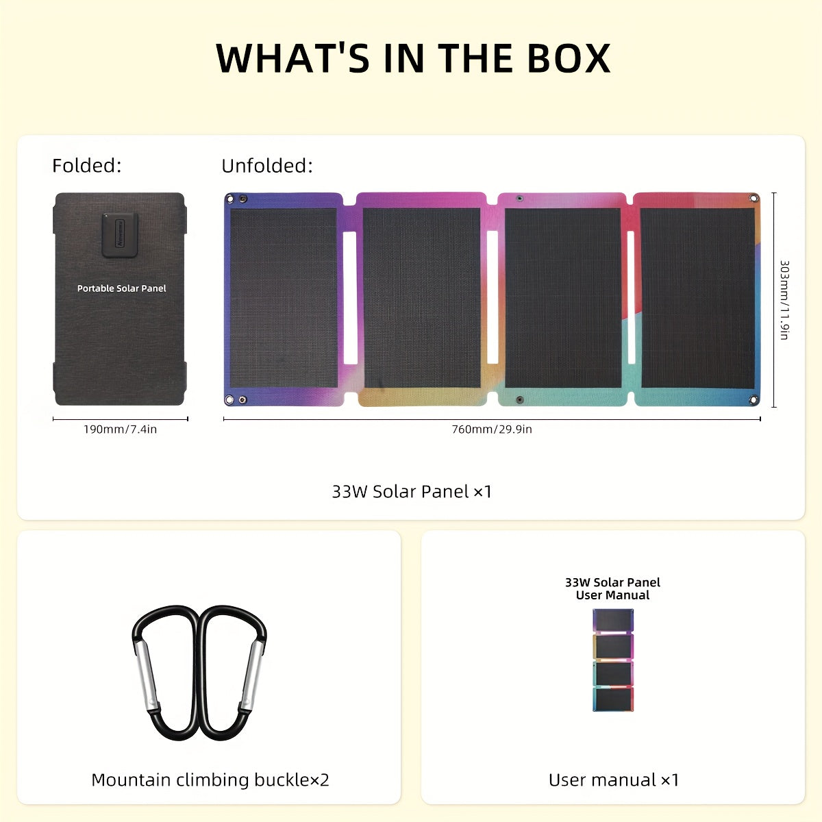 Outdoor Camping High-efficiency 33W Solar Panel, Home Mobile Phone Power Bank Solar Power Generation Mobile Power Supply, Portable Folding Solar Charging Panel, Solar Panels for Camping, Solar Car Charger, Solar Power Kit, Solar Panel with Battery, Solar