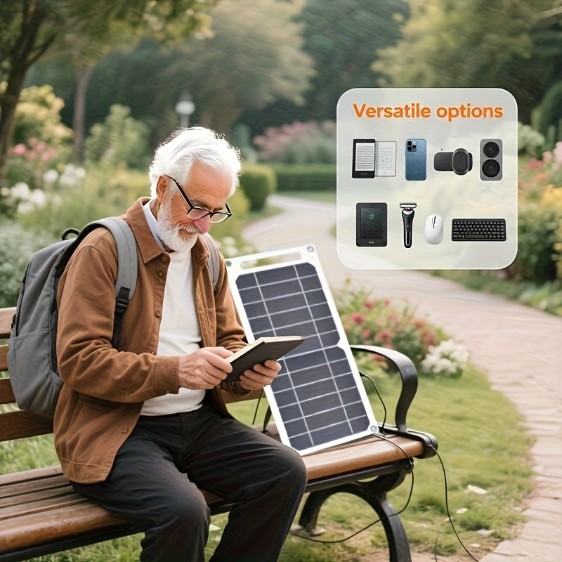 1pc Portable Solar Charger, Lightweight And Convenient, Can Charge Mobile Phones, Flashlights, Mobile Power Supplies, Sports Cameras, Small Fans And Other Devices, Local Warehouse Christmas Halloween Gifts