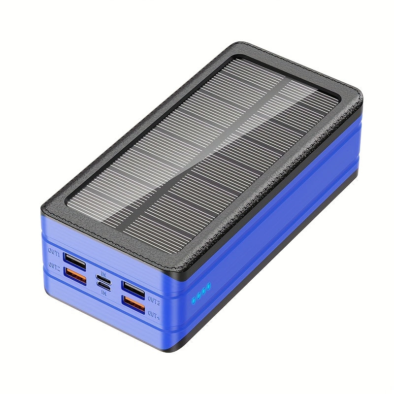 80, 000mAh Solar Power Bank, Large Capacity, 30W Fast Charging Mobile Power, 5Outputs And 2 Inputs, LED Flashlight SOS/Strobe/Strobe Light Flashlight, PortableCharger, Suitable for Outdoor Camping And Wilderness Survival Gear