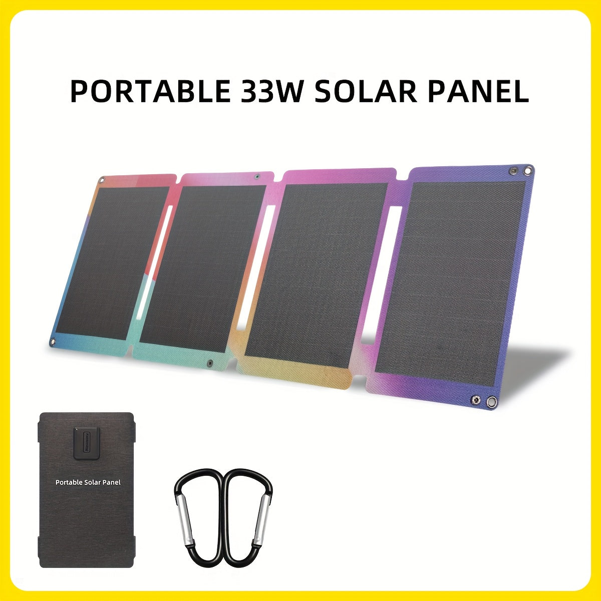 33W Outdoor Solar Power Generation Panel Photovoltaic Panel, Equipped with USB-AQC3.0 And USB-CPD18W Interfaces, Is Used for Power Supply Of Mobile Phone Power Banks And Can Be Folded for Camping, Hiking And Fishing Solar Power Generation, Solar Panel