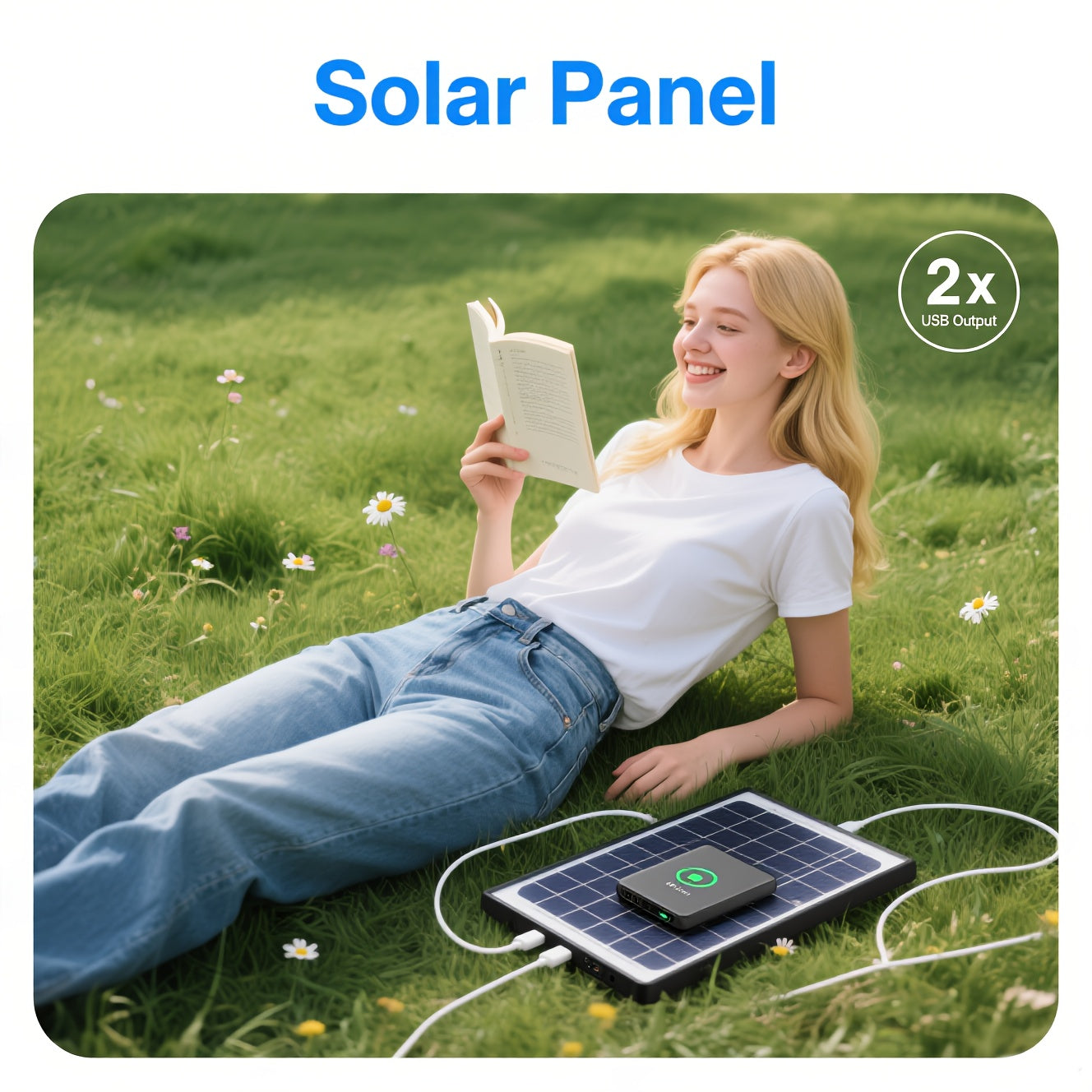 1pc Portable Solar Charger, Lightweight And Convenient, Can Charge Mobile Phones, Flashlights, Mobile Power Supplies, Sports Cameras, Small Fans And Other Devices, Local Warehouse Christmas Halloween Gifts