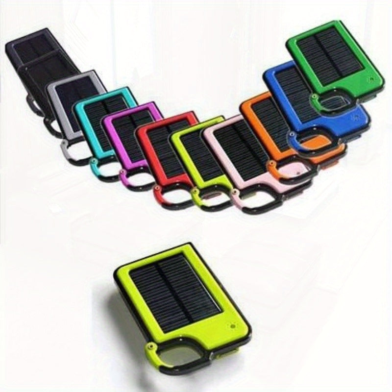 Clip-On Solar Charger for Smartphones - Portable USB-Powered Charger with 5 Color Options (Black, Green, Blue, Orange, Red) - Compact Design for Outdoor Activities, Travel & Camping, Solar Phone Charger, Travel Charging Solution, Vibrant Clipon Design,