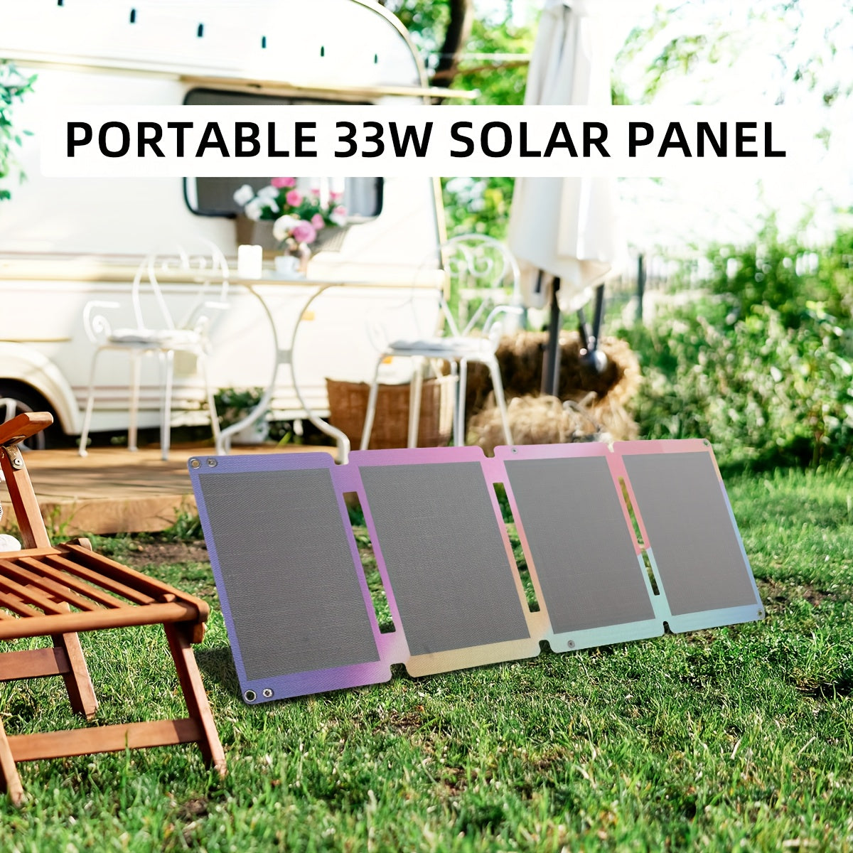 33W Outdoor Solar Power Generation Panel Photovoltaic Panel, Equipped with USB-AQC3.0 And USB-CPD18W Interfaces, Is Used for Power Supply Of Mobile Phone Power Banks And Can Be Folded for Camping, Hiking And Fishing Solar Power Generation, Solar Panel