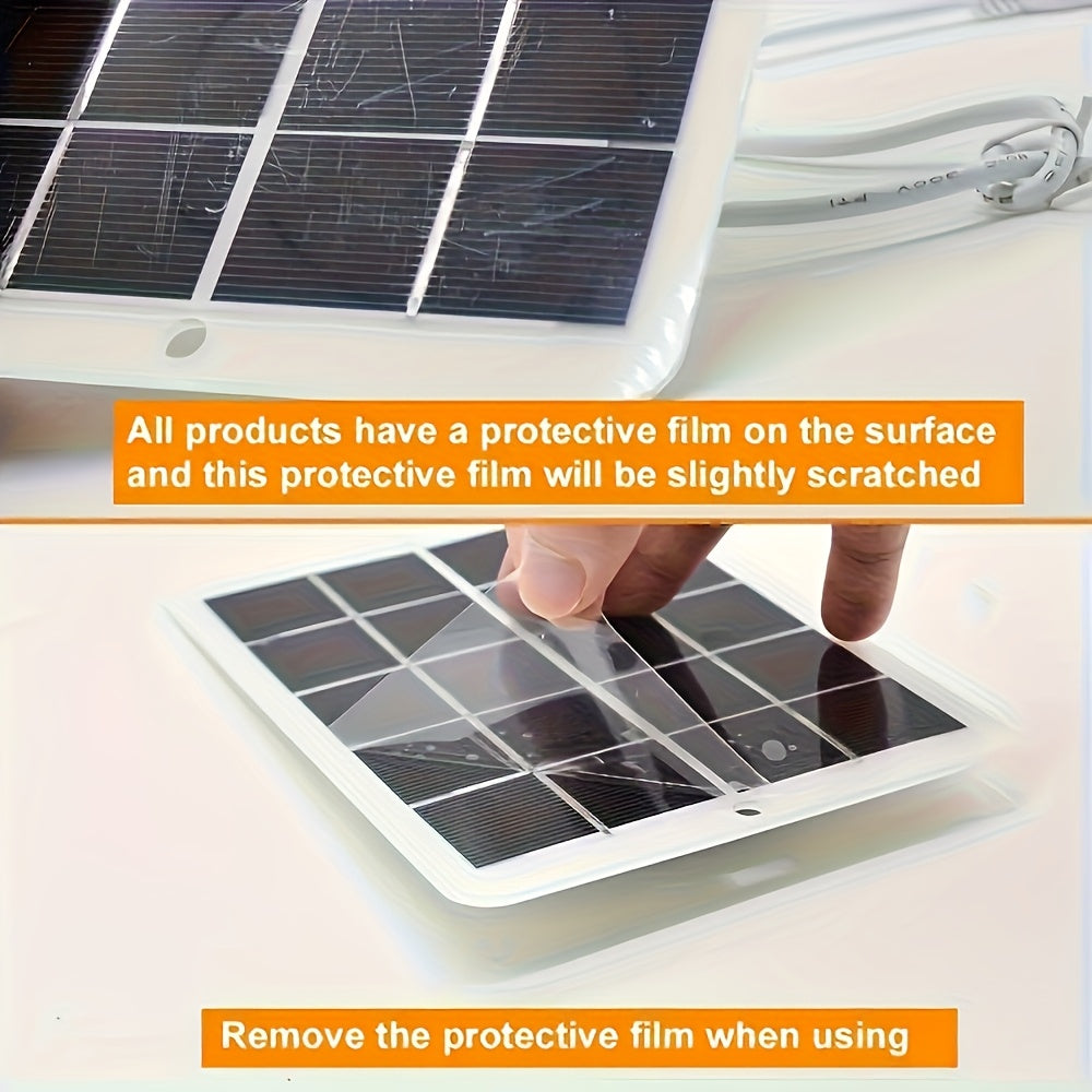 1/2pcs 5V 2W Output USB Solar Charger With Solar Panels, Suitable For IPhone, Samsung, Android And Type-C Phones. Ideal For Outdoor Travel, Camping, Power Banks And Mobile Phone Solar Power Charging. Great As A Festival Gift.