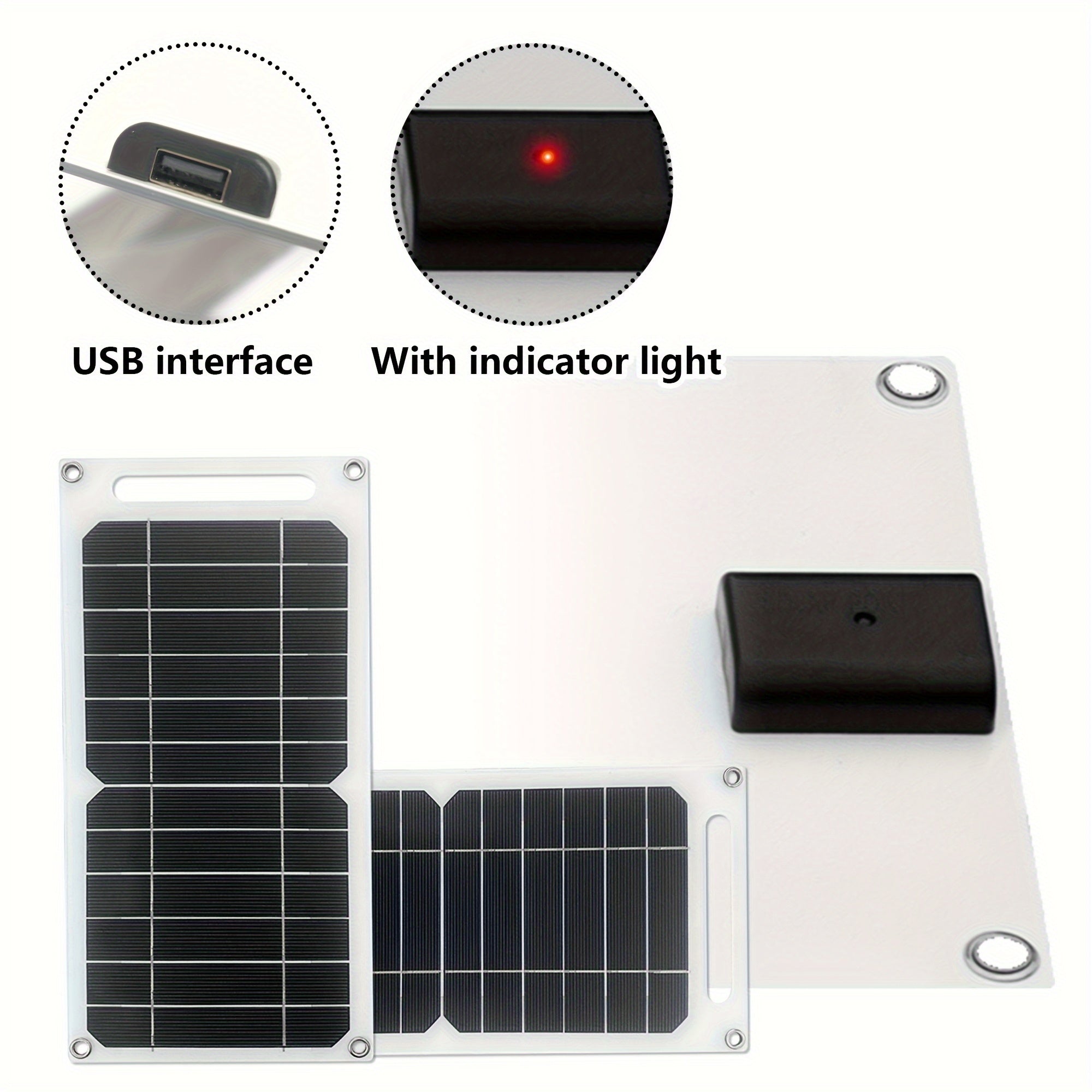 1pc Solar Panel with USB - Portable Solar Charger, USB-Powered Device Charging, Compatible with Smartphones, Tablets, RV, Camping, Emergency Backup Power - Lightweight & Compact for Outdoor, Home, Off-Grid Use, Rv Charging Station, Sturdy Construction