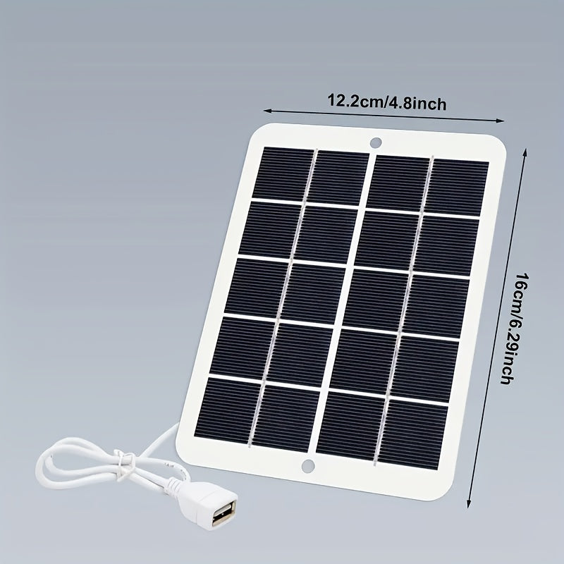 1pc Solar Panel with USB - Portable Solar Charger, USB-Powered Device Charging, Compatible with Smartphones, Tablets, RV, Camping, Emergency Backup Power - Lightweight & Compact for Outdoor, Home, Off-Grid Use, Rv Charging Station, Sturdy Construction