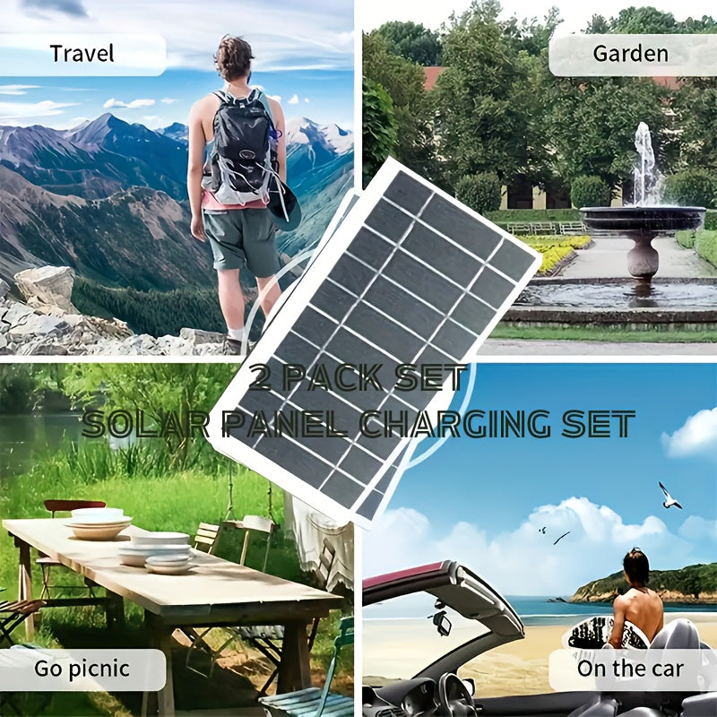 [2-in-1 Solar Charger Set]Efficient Solar Panel + 6A Type-C Cable Outdoor Camping Emergency Equipment[