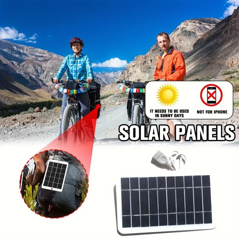 1 Portable 6V 6W Solar Panel Charger with USB. Safe Charging Stabilizer for Power Banks, Phones. Ideal for Outdoor Camping, Home Use. Lightweight, Rectangular Design. Backup Battery Included.