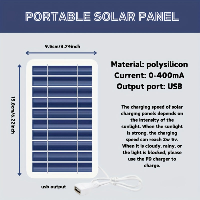 [2-in-1 Solar Charger Set]Efficient Solar Panel + 6A Type-C Cable Outdoor Camping Emergency Equipment[