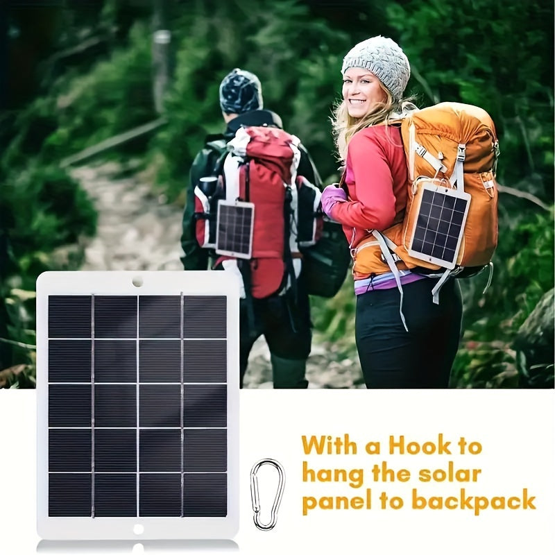 1Pcs 12W (3W/pc) 5V Outdoor Solar Panel USB Charger Is Suitable For Outdoor Travel And Camping, Mobile Power, Mobile Phone Charging Bank, Flashlight, Fas