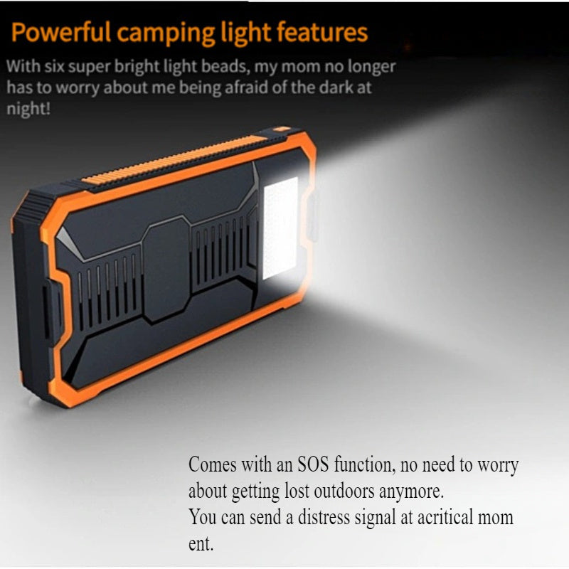 Solar Charger - 10, 000/20000mAh 5V-2A 10W Solar Charger Power Bank - Portable Solar Phone Panel Charger, Dual USB Port Battery Pack Charger, Suitable for All Mobile Phones And Electronic Devices - Long-lasting, Suitable for Travel And Camping, LED