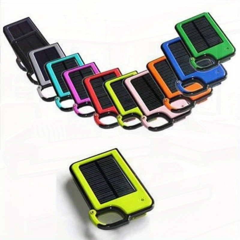 Clip-On Solar Charger for Smartphones - Portable USB-Powered Charger with 5 Color Options (Black, Green, Blue, Orange, Red) - Compact Design for Outdoor Activities, Travel & Camping, Solar Phone Charger, Travel Charging Solution, Vibrant Clipon Design,
