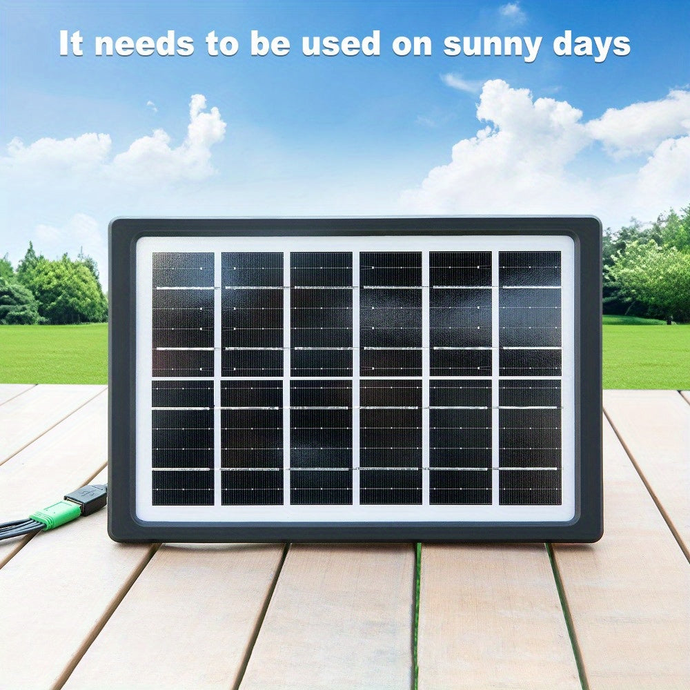 1 Portable 6V 6W Solar Panel Charger with USB. Safe Charging Stabilizer for Power Banks, Phones. Ideal for Outdoor Camping, Home Use. Lightweight, Rectangular Design. Backup Battery Included.