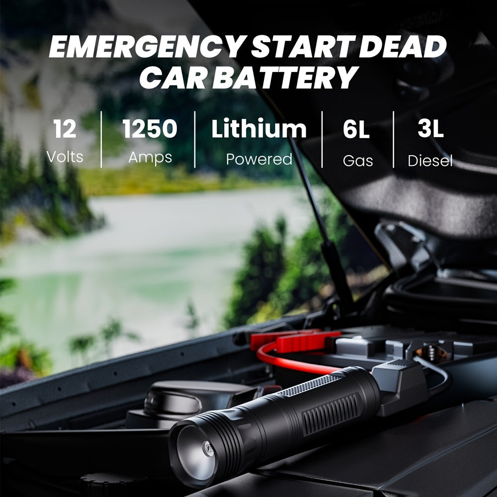 Portable Flashlight Jump Starter Power Bank Car Battery Pack Booster