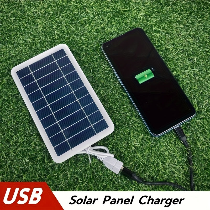 1pc Portable Solar Charger, Lightweight And Convenient, Can Charge Mobile Phones, Flashlights, Mobile Power Supplies, Sports Cameras, Small Fans And Other Devices, Local Warehouse Christmas Halloween Gifts