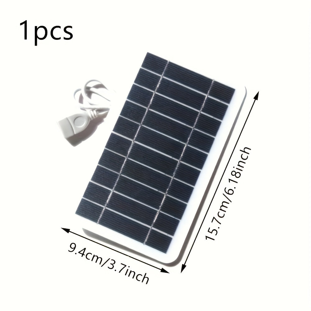 1/2pcs 5V 2W Output USB Solar Charger With Solar Panels, Suitable For IPhone, Samsung, Android And Type-C Phones. Ideal For Outdoor Travel, Camping, Power Banks And Mobile Phone Solar Power Charging. Great As A Festival Gift.